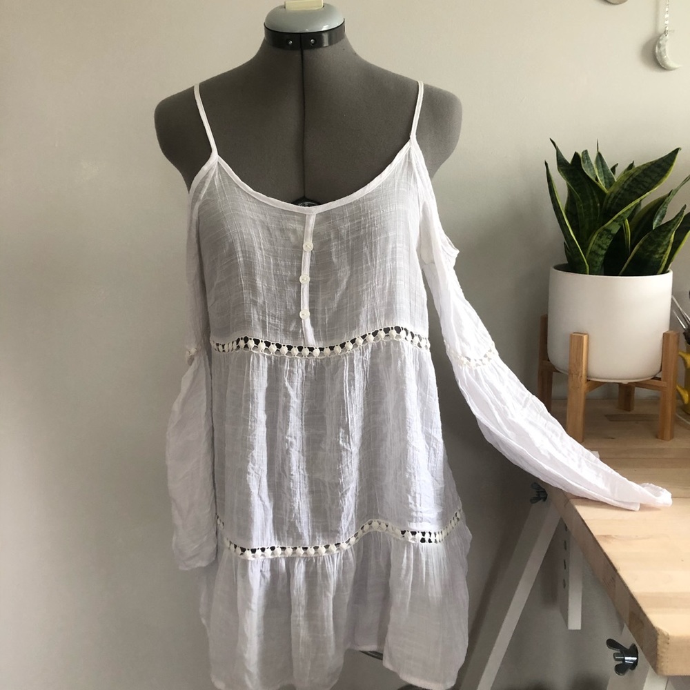 White cover up dress